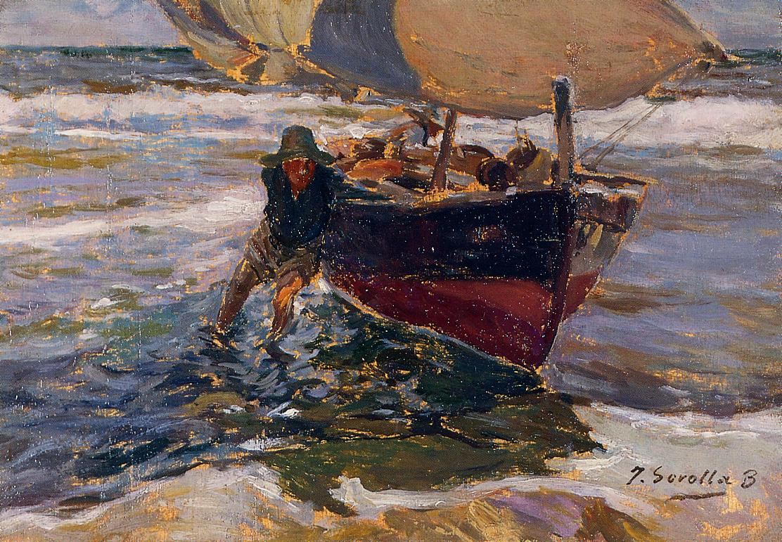 Joaquin Sorolla y Bastida Beaching the Boat (study)